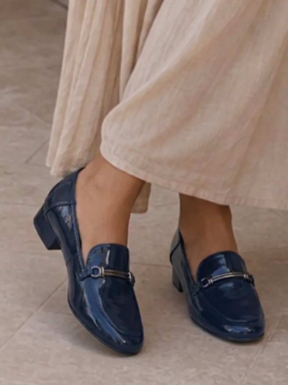 Naturalizer Kari Navy Blue Patent Loafers New In Box 7.5